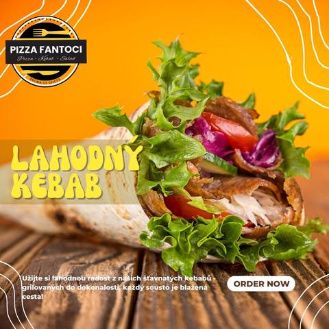 Kebab s čerstvou zeleninou a omáčkou